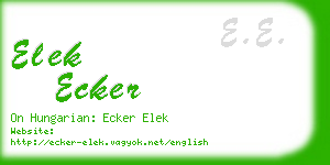 elek ecker business card